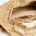 Metallic Raffia Lopsy Bag