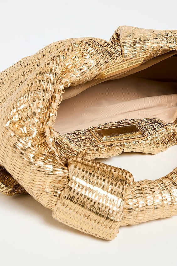 Metallic Raffia Lopsy Bag