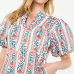 Pink and Blue Printed Maxi Dress