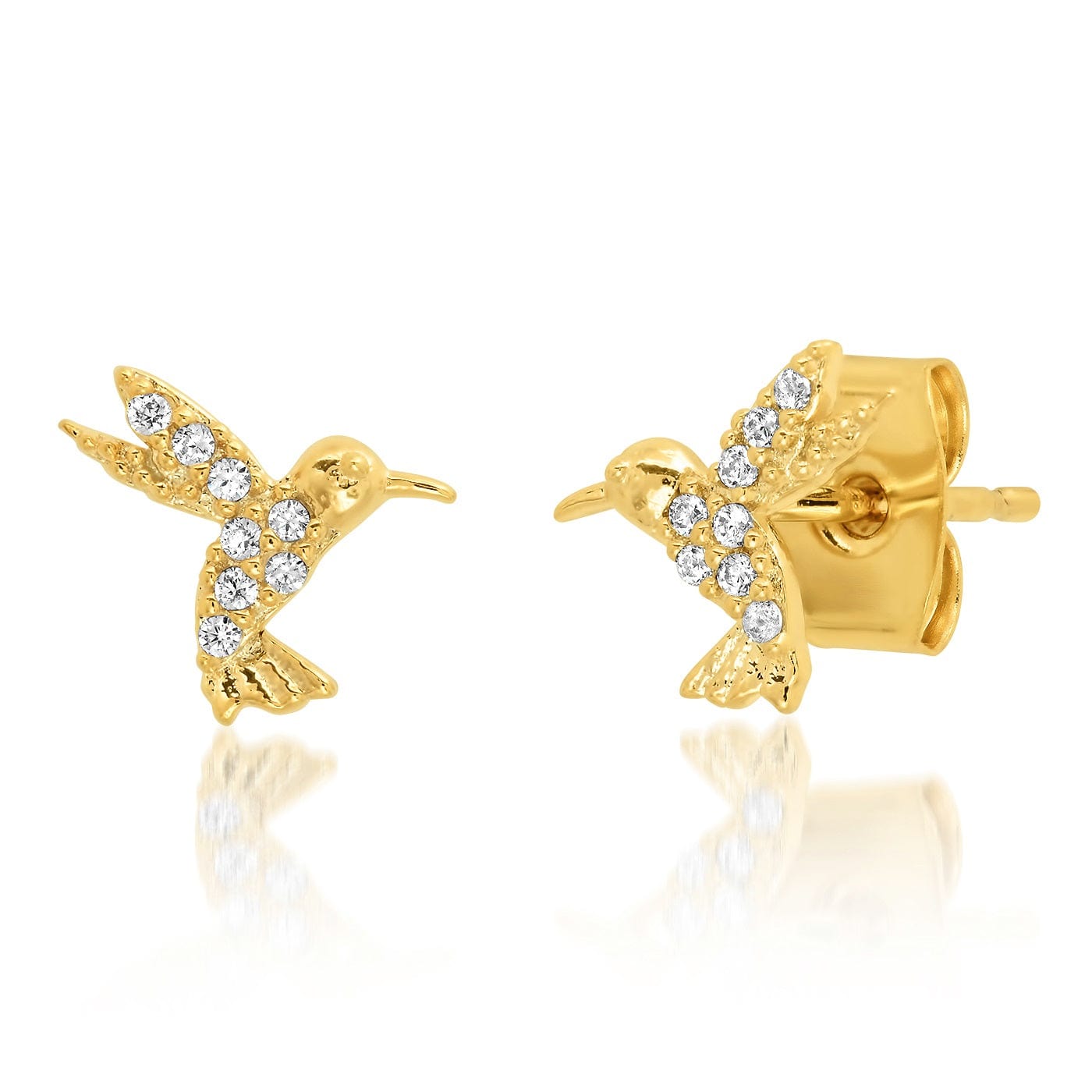 Small Gold Hummingbird Studs