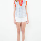Two Toned Blue and Orange Top