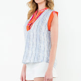 Two Toned Blue and Orange Top