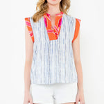 Two Toned Blue and Orange Top
