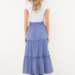 Easy Tiered Blue and White Skirt