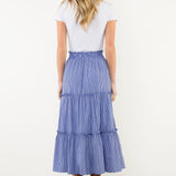Easy Tiered Blue and White Skirt
