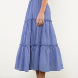 Easy Tiered Blue and White Skirt