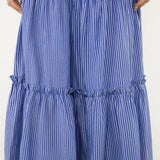 Easy Tiered Blue and White Skirt