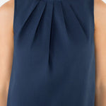 Basic Sleeveless Poplin Top Navy