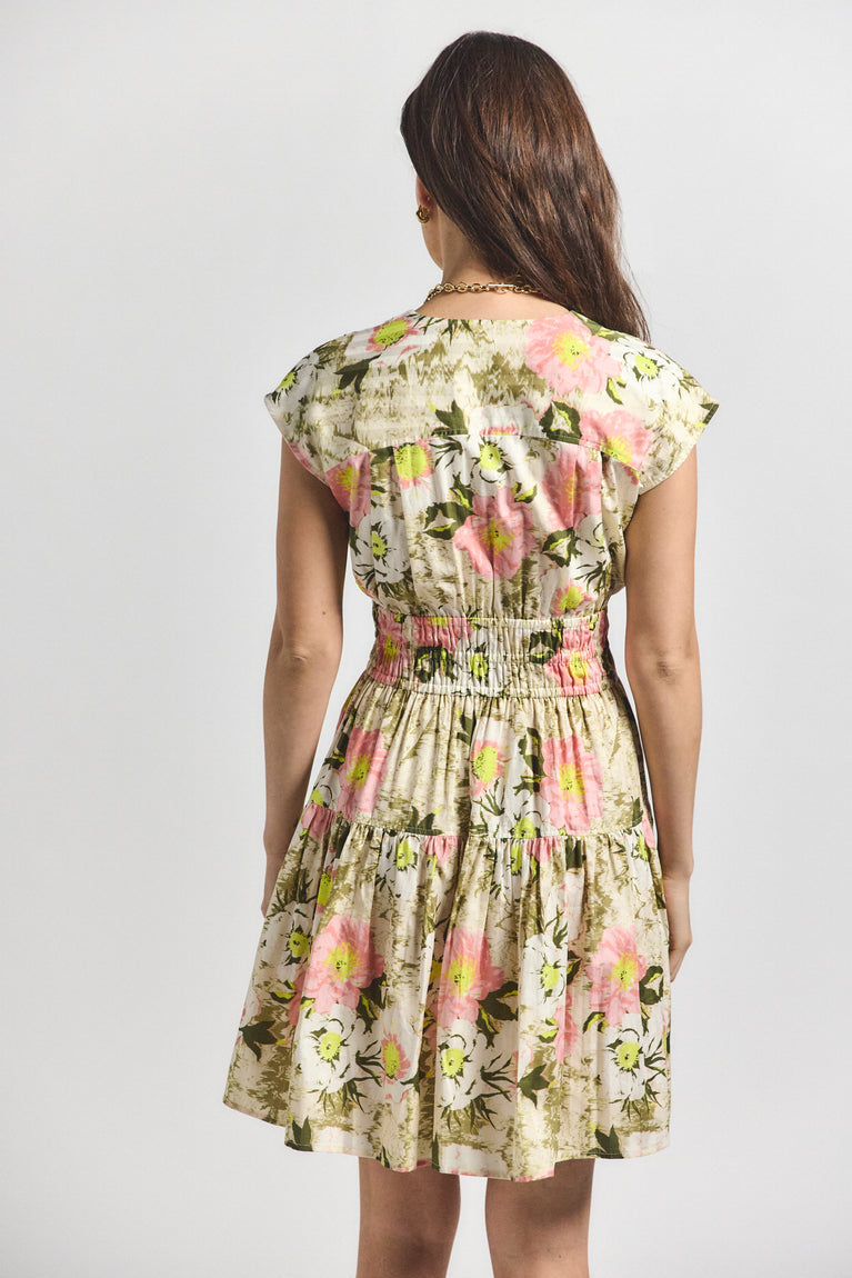 Tora V-Neck Dress Safari Multi