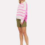 BRODIE  Boxy Stripe Crew Neck Jumper