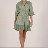 Green Boho Mini Dress