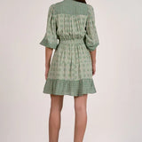 Green Boho Mini Dress