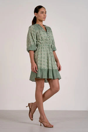 Green Boho Mini Dress