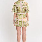 Sariyah Mini Shirt Dress Ivory Olive Multi
