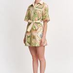 Sariyah Mini Shirt Dress Ivory Olive Multi