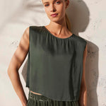 Bonny Sleeveless Satin Top Marsh