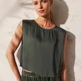 Bonny Sleeveless Satin Top Marsh