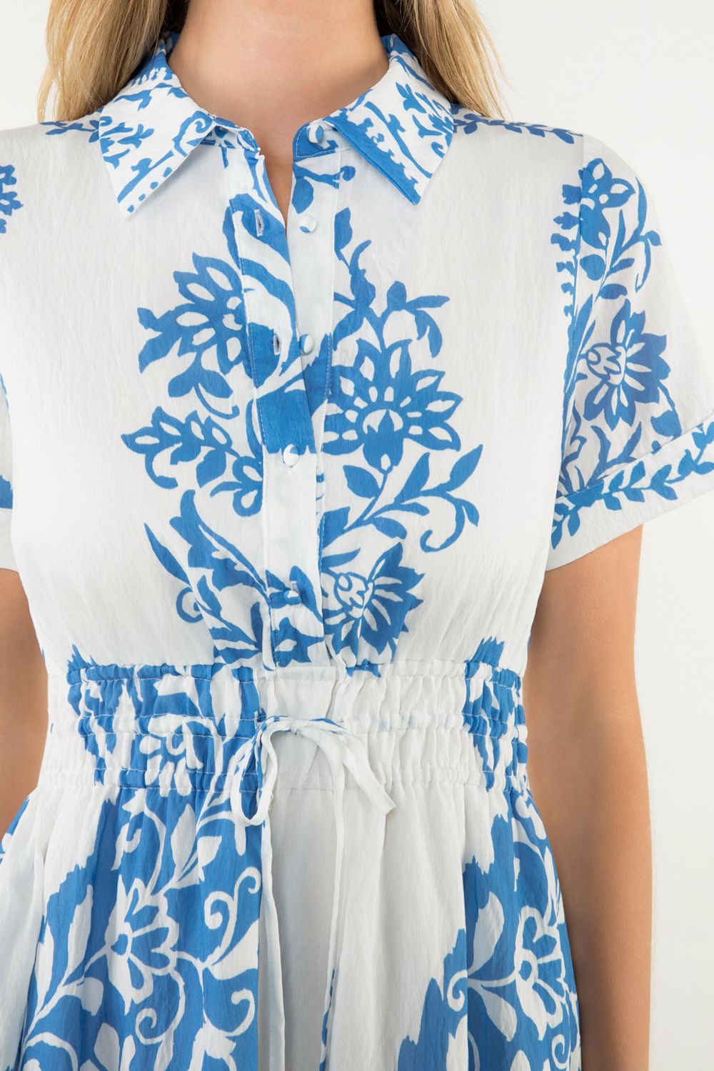 Printed Waist Synch Maxi Dress