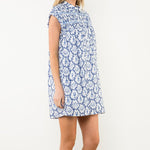 Nautical Printed Dress Blue and White