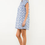 Nautical Printed Dress Blue and White