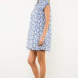 Nautical Printed Dress Blue and White
