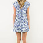 Nautical Printed Dress Blue and White