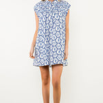 Nautical Printed Dress Blue and White