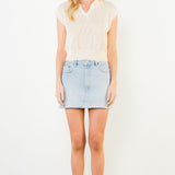 Sleeveless Collared V-Neck Knit Top