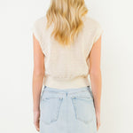 Sleeveless Collared V-Neck Knit Top