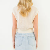 Sleeveless Collared V-Neck Knit Top