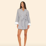 Louie Dress Slate Black Stripe