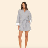 Louie Dress Slate Black Stripe