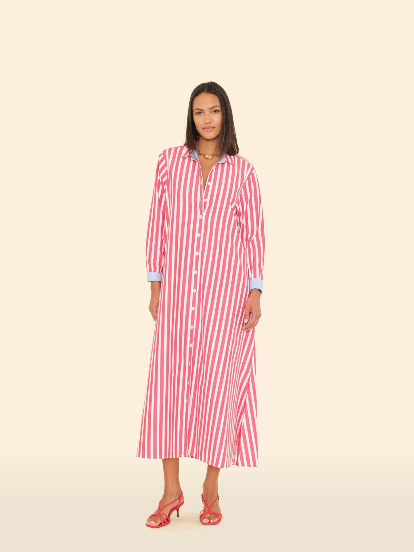 Boden Dress Scarlet Stripe