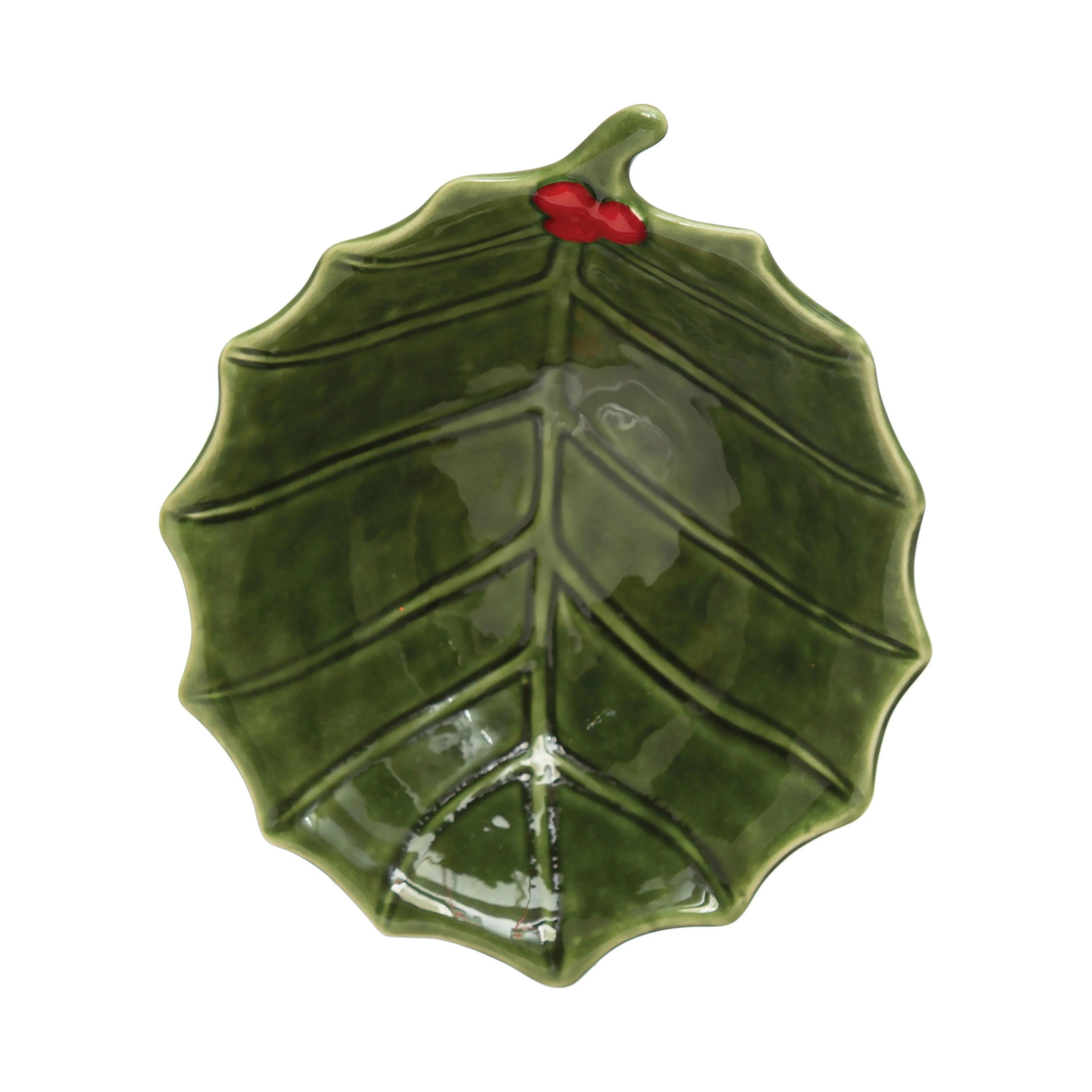 Holiday Holly Leaf Bowl