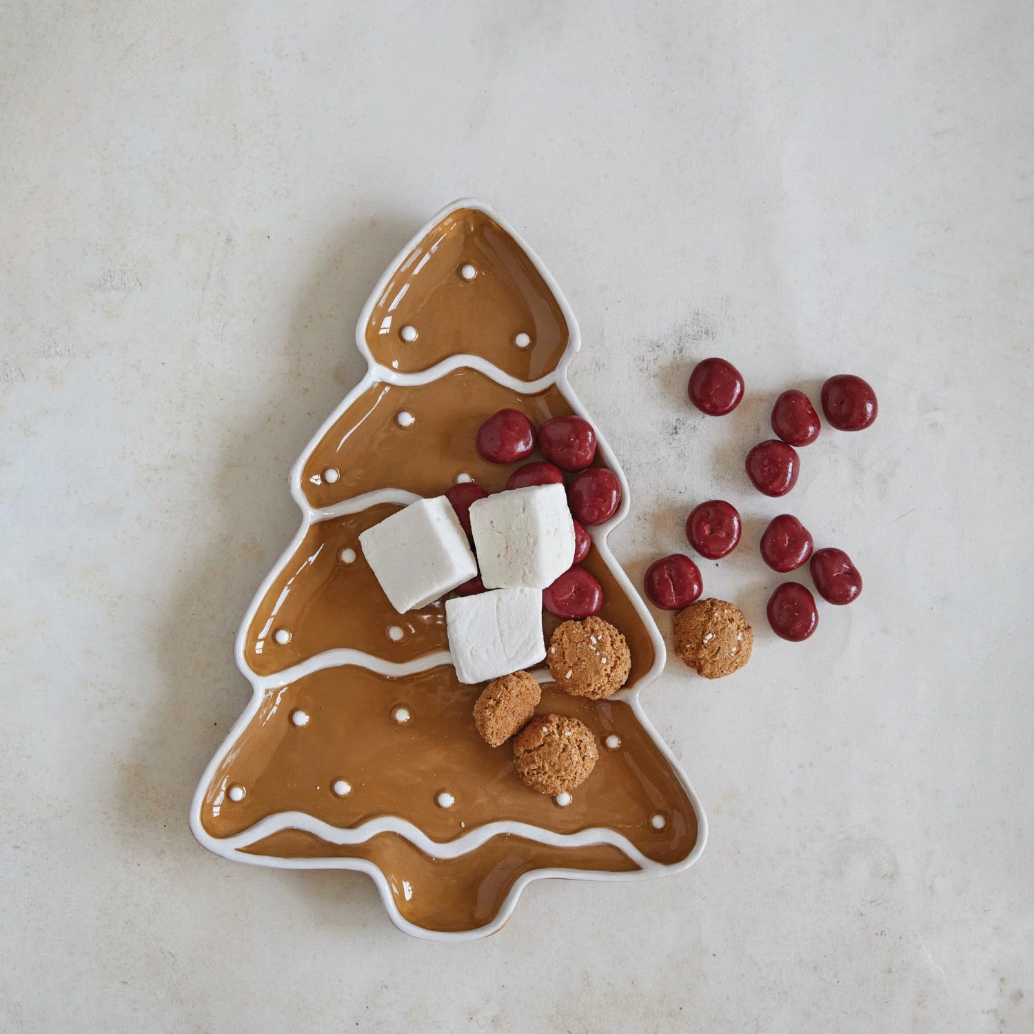 Holiday Gingerbread Tree Platter