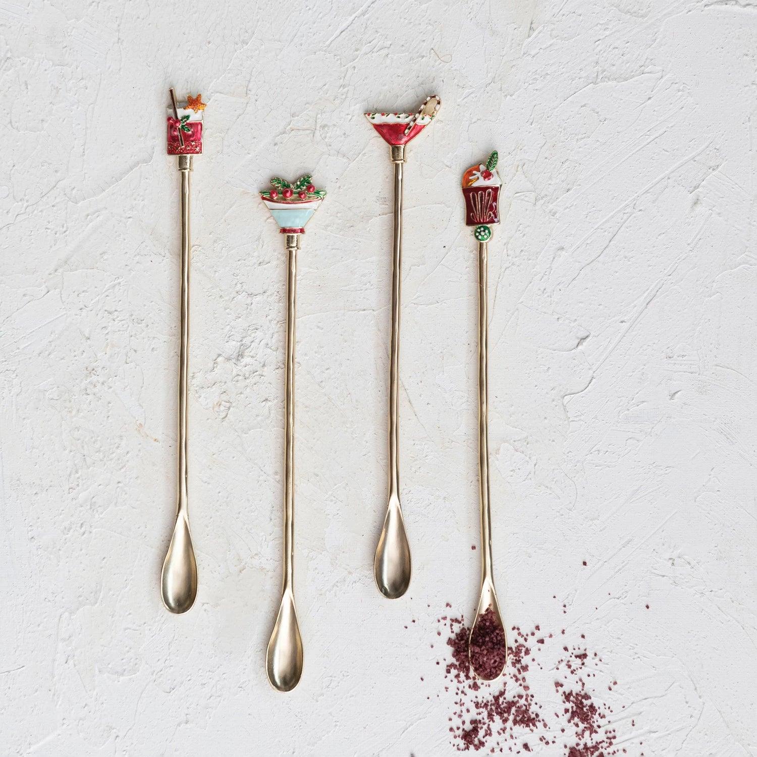 Holiday Enameled Cocktail Stirrer