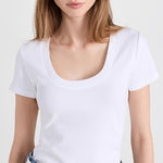 Sirena Short Sleeve Scoop Neck Tee White