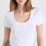 Sirena Short Sleeve Scoop Neck Tee White