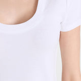 Sirena Short Sleeve Scoop Neck Tee White