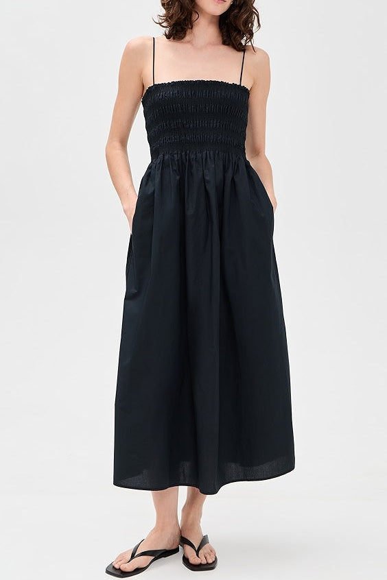 Cornelia Poplin Maxi Dress Black