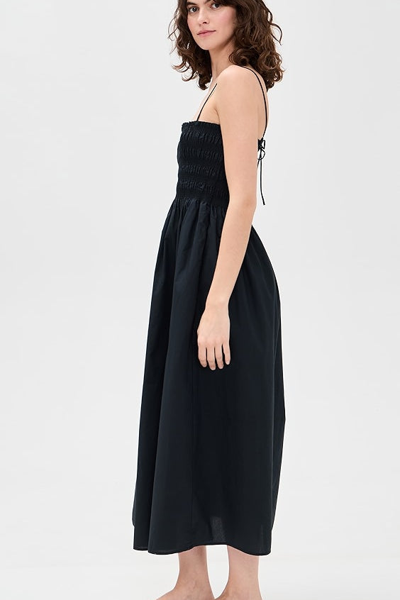 Cornelia Poplin Maxi Dress Black
