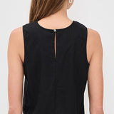 Sloane Linen Top Black