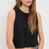 Sloane Linen Top Black